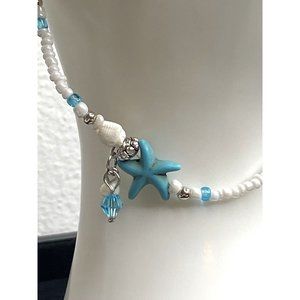 Anklet/Bracelet - Blue Starfish With Shell